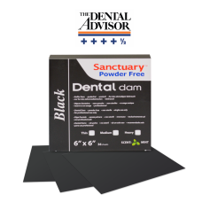 Sanctuary Powder Free Latex Black Dental Dam 6"x 6" 36 sheets